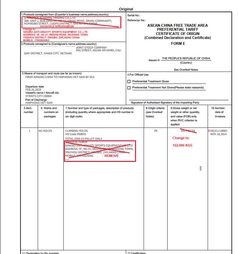 Vận chuyển đường biển nhập khẩu Trung Quốc - CO form E Vận chuyển đường biển nhập khẩu Trung Quốc - CO form E